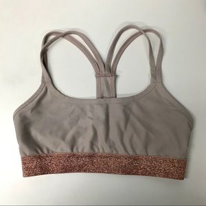Forever 21 Rose Gold Sparkle Band Bra Size M